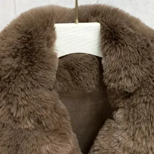 Stunning Soft, Faux Rabbit Fur Collar and Lapels, Cape - White - one size thumbnail 9