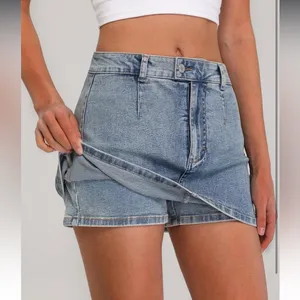 NWT Amazon- Denim Mini Skirt for Women Low Waisted Jean Micro Skort thumbnail 2