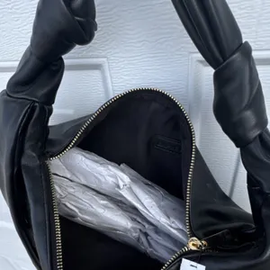 Express Black Knotted Handle Shoulder Bag for Women Zip Closure thumbnail 2