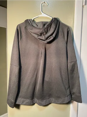 REI Co-Op Women's Size Medium Pullover Hoodie Dark Green Textured Marled Quilted thumbnail 7