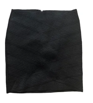 H&M Black Textured Pencil Mini Skirt thumbnail 1