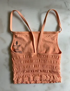Free People Movement Femme Ruched Tank Coral Peach thumbnail 3