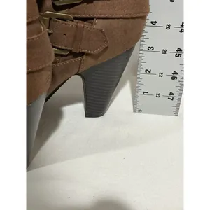 Woman’s Just Fab Waynoka Wide Brown Faux Suede Stacked Winter Boots Size 8w Otk thumbnail 9