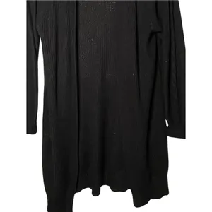 Black Open Front Long Cardigan Sweater Women’s Size Large thumbnail 3