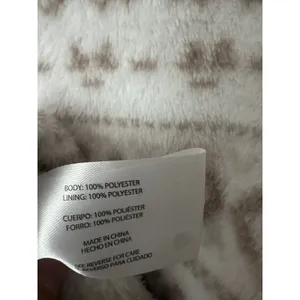 Eddie Bauer Womens Tan Fair Isle Plush Fleece Quarter Zip Pullover M thumbnail 6