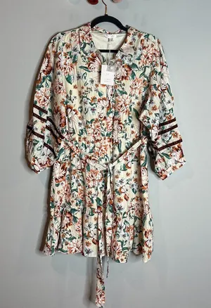 NWT Lauren Conrad floral shirt dress thumbnail 1
