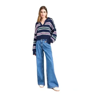 Free People Collar V-Neck Sweater thumbnail 2