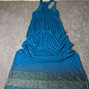 Sweetees Teal Blue Studded Hem Racerback Empire Waist Maxi Dress Womens Medium thumbnail 2