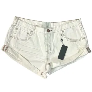 Free People One Teaspoon Bandits Low Waist Denim Shorts White Beauty NWT Size 34 thumbnail 6