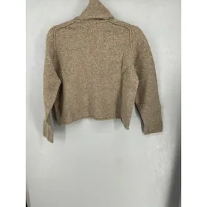 Uniqlo U Womens Turtleneck Sweater Oatmeal Beige 100% Wool Medium thumbnail 3