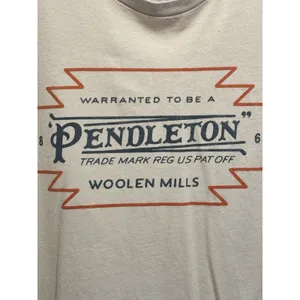 Pendleton Graphic Logo TShirt Women's Crew Neck Size L Tan Cotton‎ Casual thumbnail 2
