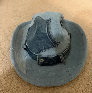 Denim patchwork cowboy hat Blue thumbnail 1