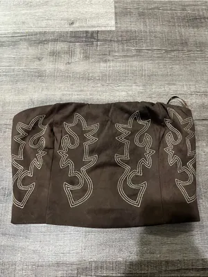 LUCKY AND BLESSED Boot Stitch Suede Tube Corset Top thumbnail 2