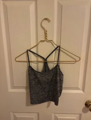 Grey athletic crop top Gray thumbnail 3