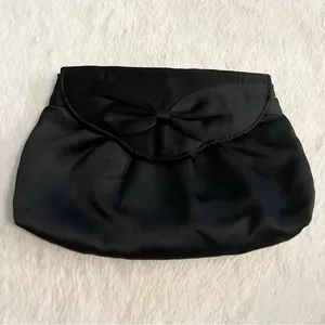 Vintage Black Satin Elegant Clutch Evening Bag thumbnail 8