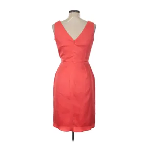 Lela Rose Bridesmaid Dress Women 10 Coral Orange Cocktail Draped Wedding Guest thumbnail 2