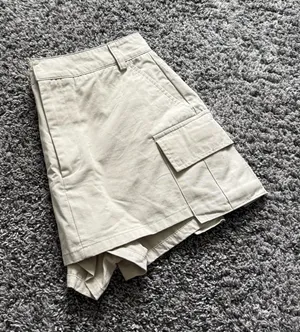 Zara Cream Cargo Skort Shorts thumbnail 1