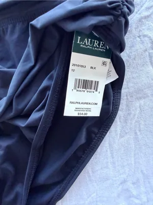 Ralph Lauren Black Ruched High-Waist Bikini Bottoms thumbnail 3