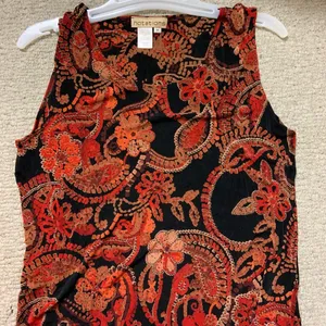 Notations MD floral red sheer tank top blouse thumbnail 3