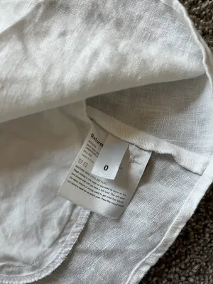 Reformation Linen Mini Dress Off White Spaghetti Straps V-Neck Button Up Size 0 thumbnail 4
