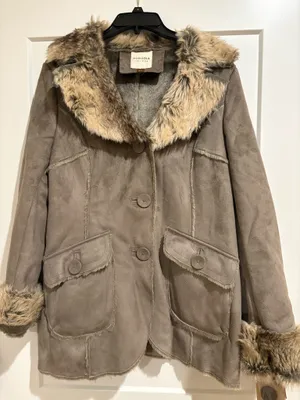 Sonoma Life + Style Faux Suede Coat with Faux Fur Trim – Size Large (NWT) thumbnail 3