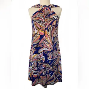 Trina Turk mini dress sz M multi color print sleeveless thumbnail 5
