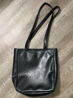 Black Pleather Tote Bag thumbnail 1