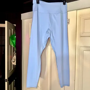 Free People NWT Never Better High Waist Leggings Size L Oxford Blue $98 Retail thumbnail 8