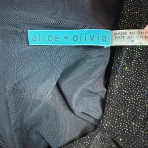 Alice + Olivia Slinky Ruched Shimmer‎ Dress Sparkle Black Gold Size Small thumbnail 6