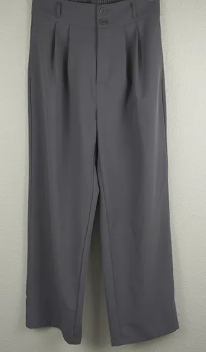 Halara Womens XS‎ Gray Pleated Wide Leg Crop Pants Elastic Waist Casual Trousers thumbnail 1