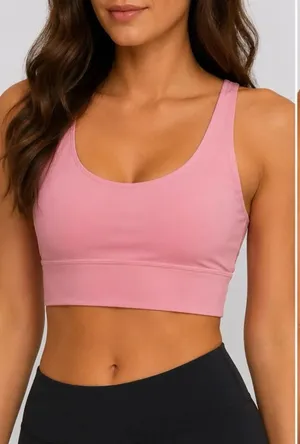 Fabletics Reversible Sports Bra Pink Blue Longline Medium Impact Size M thumbnail 1