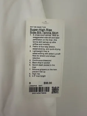 Lululemon Super-High-Rise Side-Slit Tennis Skirt White 8 thumbnail 3