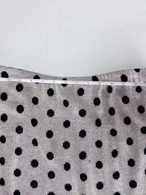 Vintage Polka Dot Knit Wool Blend Pencil Skirt - Size 6 - Tan Black Poka Dots thumbnail 3