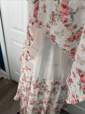 Altar'd State White Maxi Dress with Pink Floral Print thumbnail 10