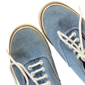 Vans‎ Blue Denim Sneakers Women's Sz 7.5 Washed Twill Skater Grunge thumbnail 6