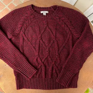 Base Maroon Cableknit Bass Sweater Size M thumbnail 1