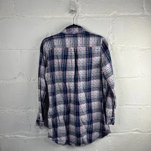 Victoria's Secret Women's Blue Purple Plaid Polka‎ Dot Nightgown Size Small thumbnail 5