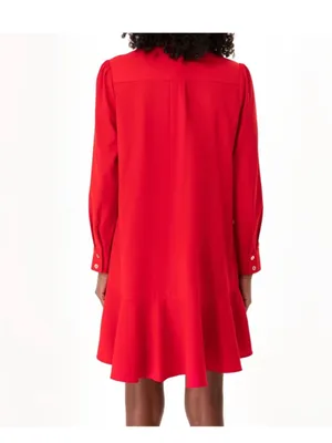 Pomander Place Callahan Shirt Dress Red Crepe TUCKERNUCK Size Small S * thumbnail 7