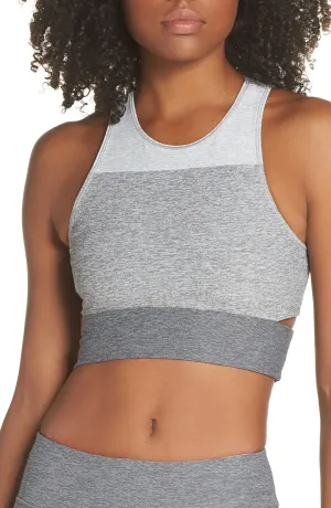 Outdoor Voices Tri-Tone Slashback Crop Top - Heathered Grey - XS thumbnail 1