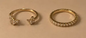 Jennifer Moore Jewelry Gold Plated Cubic Zirconia Ring Set thumbnail 1