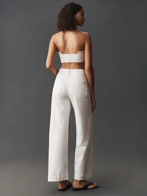 Maeve Anthropologie the Colette White High-Rise Wide Leg Jeans thumbnail 2