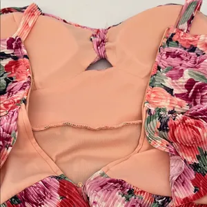 Honey and Rosie Pink Floral Tiered Midi Dress thumbnail 10
