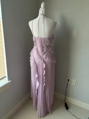 Lilac purple halter formal dress thumbnail 3