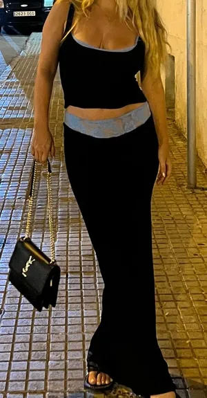 Tiger Mist Black and Blue Maxi Skirt thumbnail 1