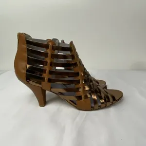 Johnston & Murphy Women's Tan‎ and Evie Caged High Heel Sandal Size 6.5 M thumbnail 2