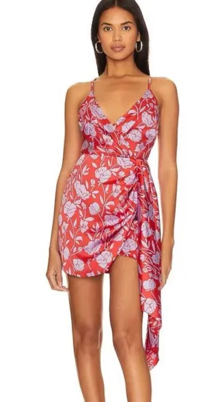 Lovers + Friends Kamala Mini Dress in Red & Purple Floral thumbnail 1