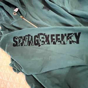 Savage X Fenty XL Dark Green Full Zip One Piece Sweat Suit Hooded Jumpsuit Cozy thumbnail 4