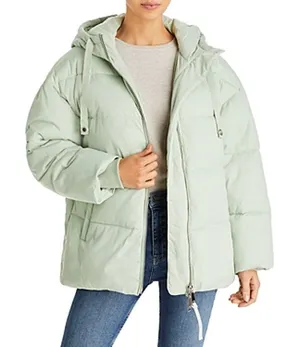 Aqua Hooded Puffer Coat Small Celadon Size‎ Medium thumbnail 1