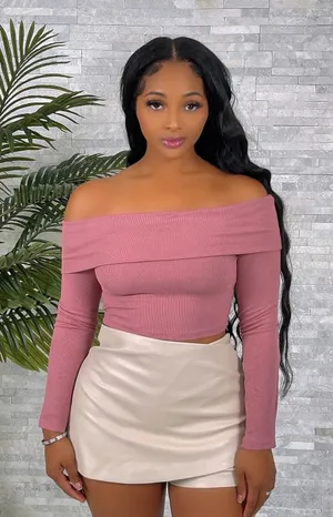 “Jolie” Off The Shoulder Top Pink Size M thumbnail 1