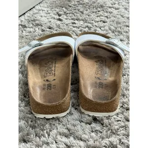 Birkis Birkenstock Sandals Womens 36 US 5 Madrid Blue Gingham Plaid Slide thumbnail 11